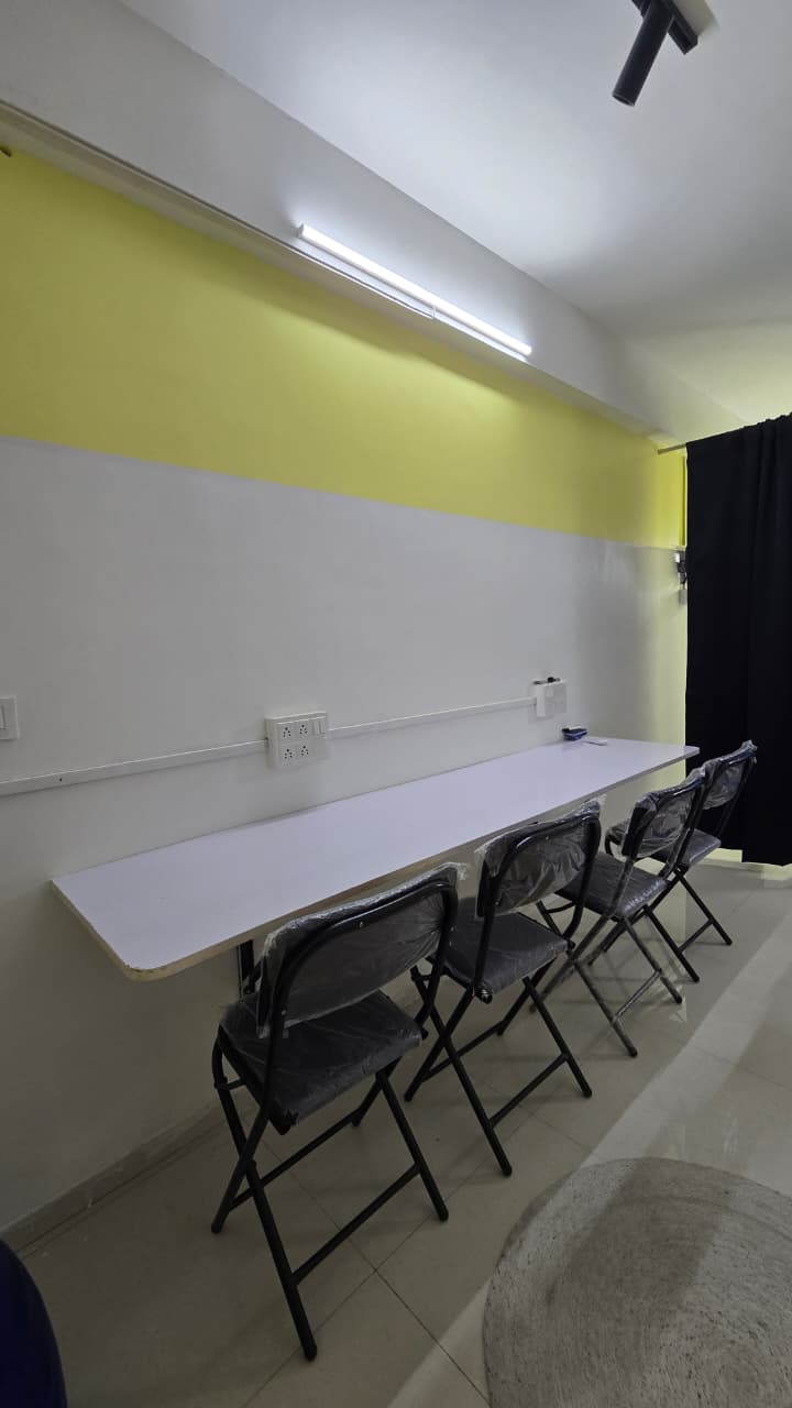 Open workspace with seating area